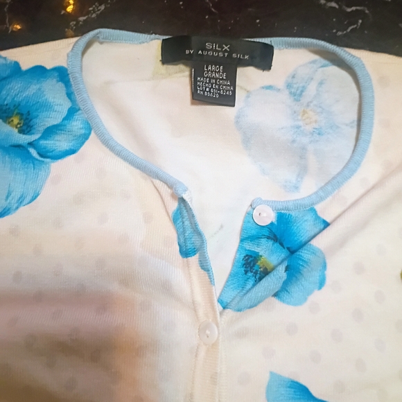 August Silk Blue Floral Cardigan - Picture 4 of 6